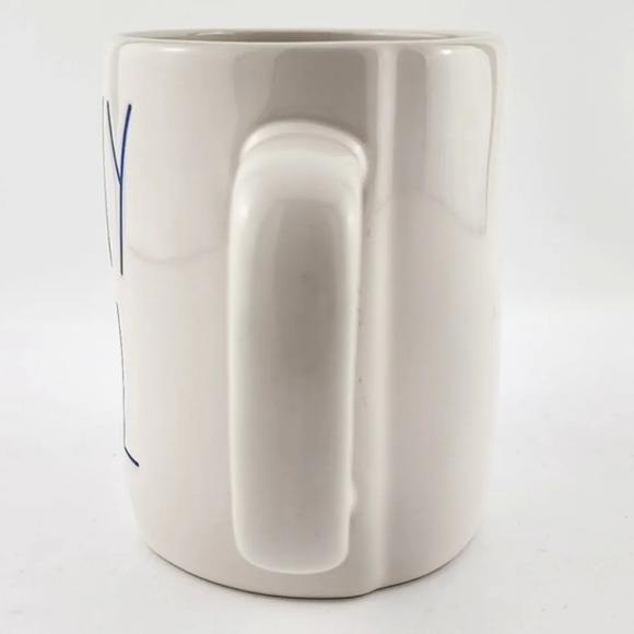 ⭐️2/ $50⭐️ Rae Dunn Artisan Collection White Coffee Mug Large Letter BUNNY TRAIL - Picture 2 of 9